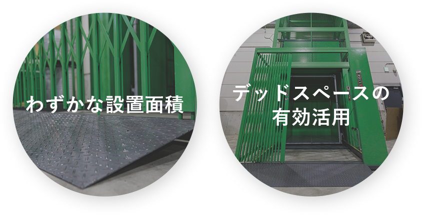 わずかな設置面積 デッドスペースの有効活用